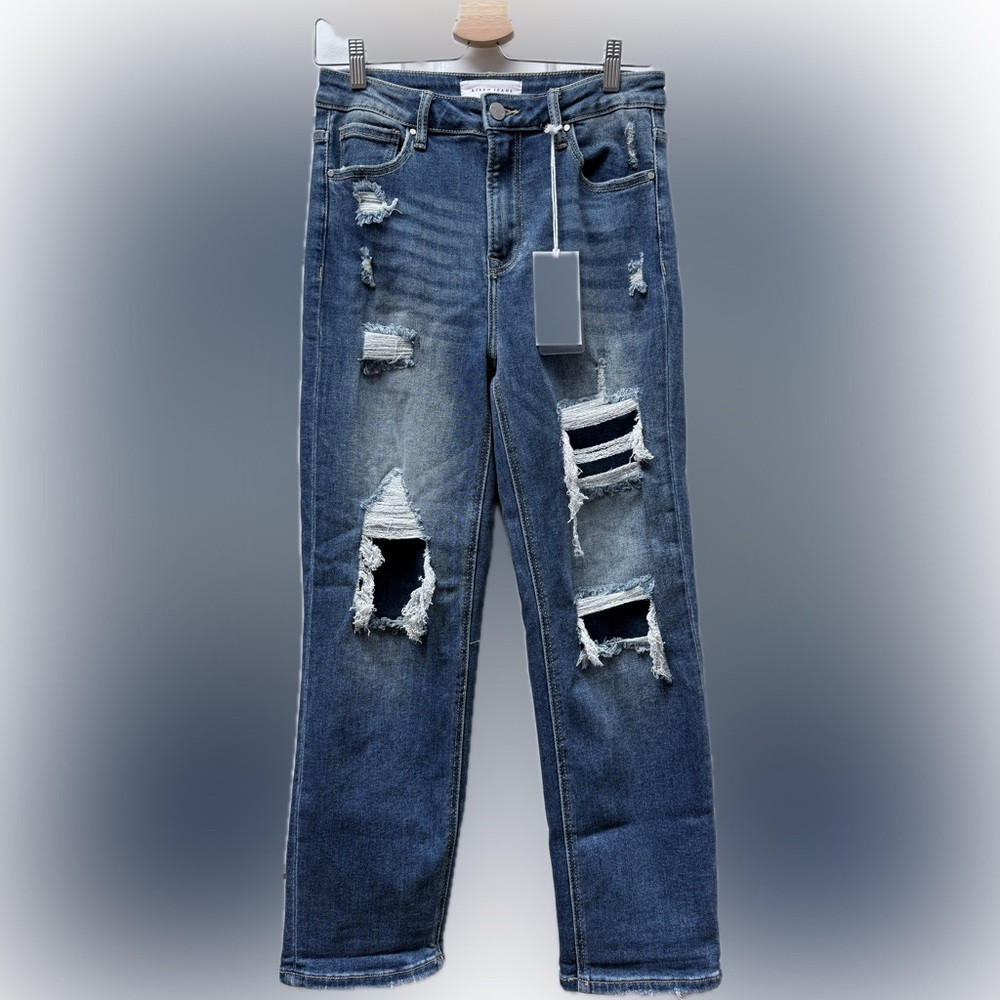 RISEN patched jeans